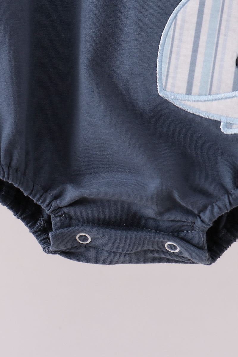 Blue whale applique bubble