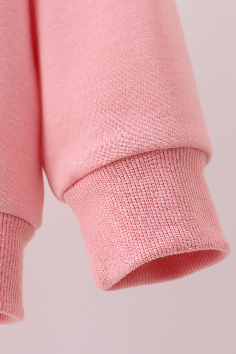 Peach Patriotic hand-sewn bow mom&me sweatshirt