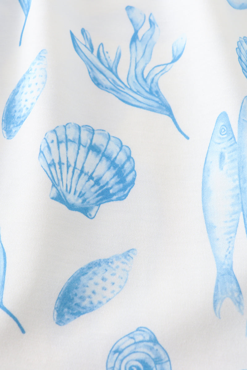 Marine creature print dress mom & me