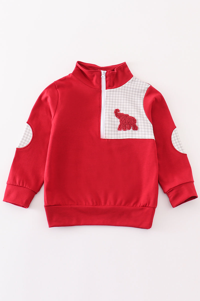 Maroon Alabama french knot boy pullover