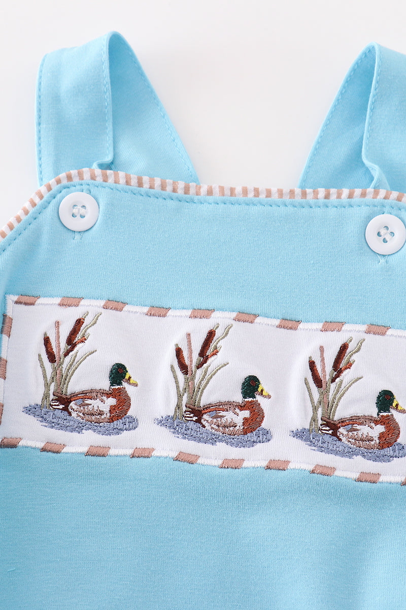 Blue duck embroidery boy bubble