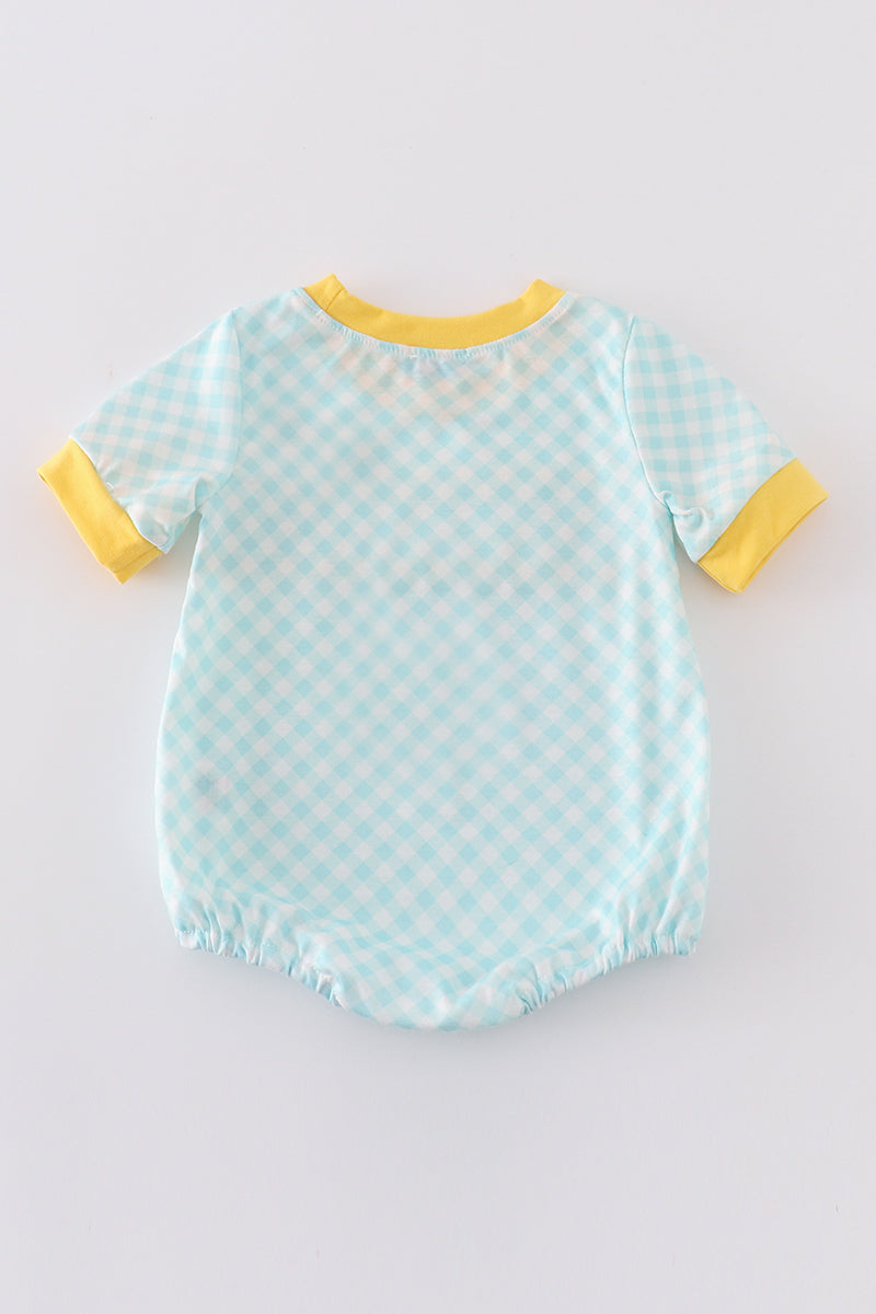 Mint lemon embroidery boy bubble