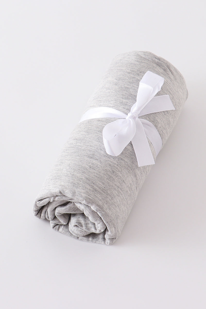 Grey baby bamboo swaddle blanket