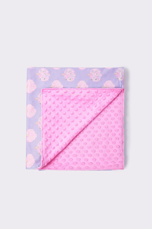 Pink pumpkin baby blanket