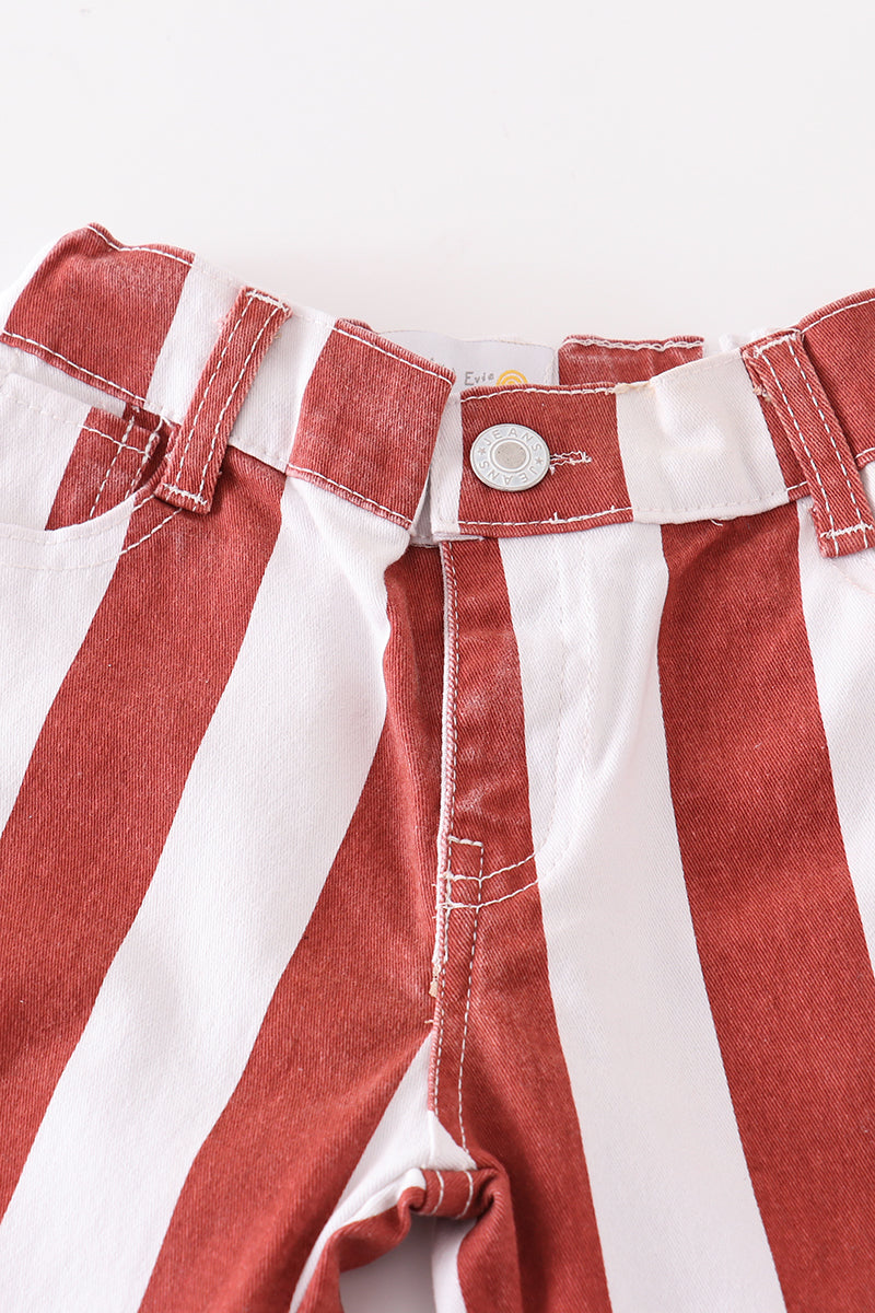 terracotta stripe denim jeans