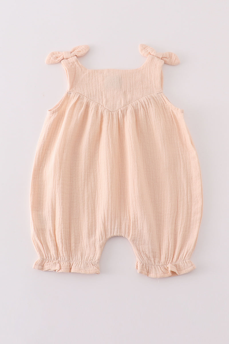 Premium Apricot muslin bow bubble