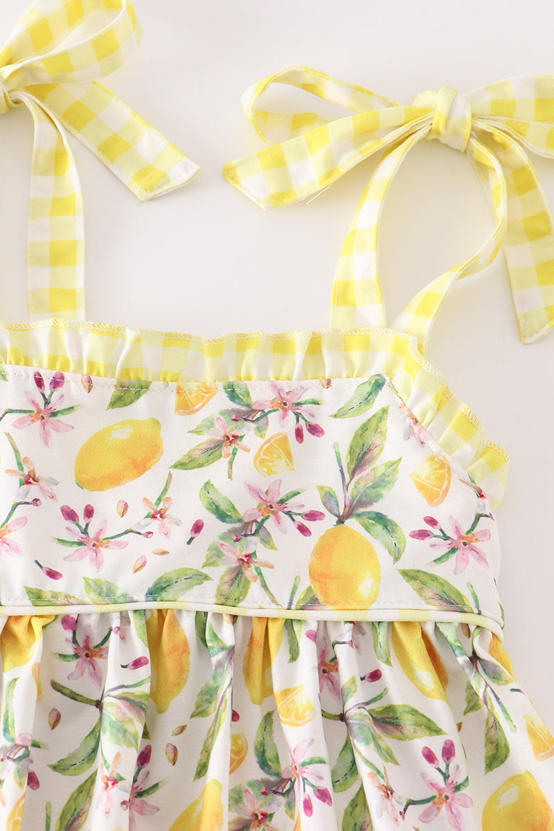 Yellow lemon ruffle set