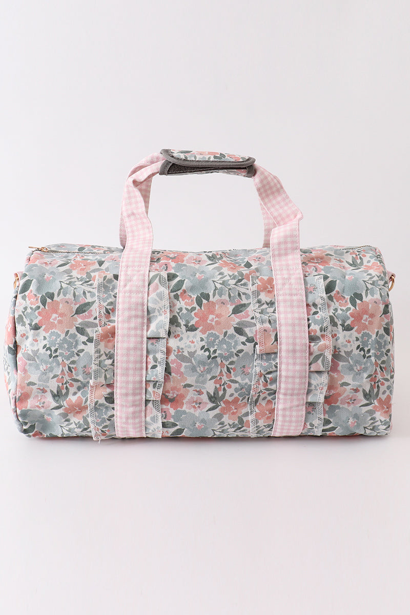 Pink floral travel bag