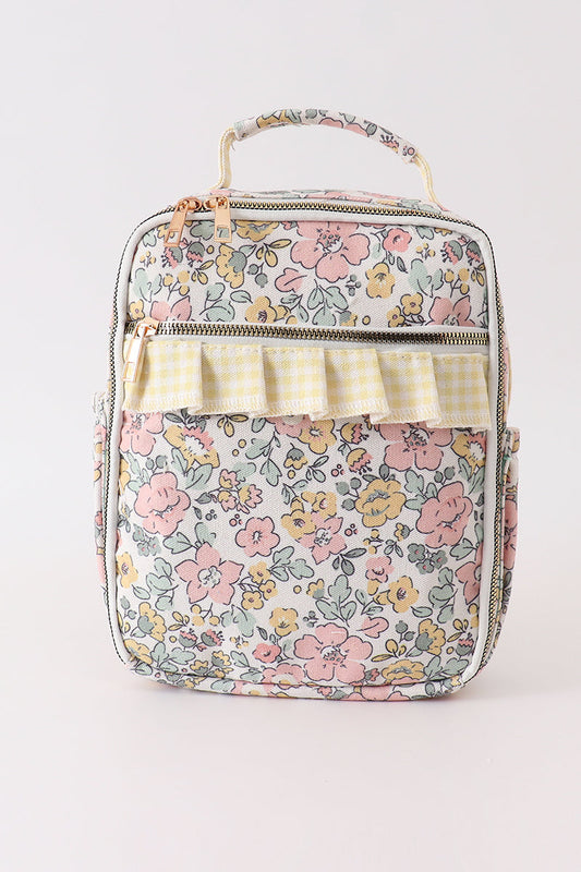 Yellow floral lunch bag