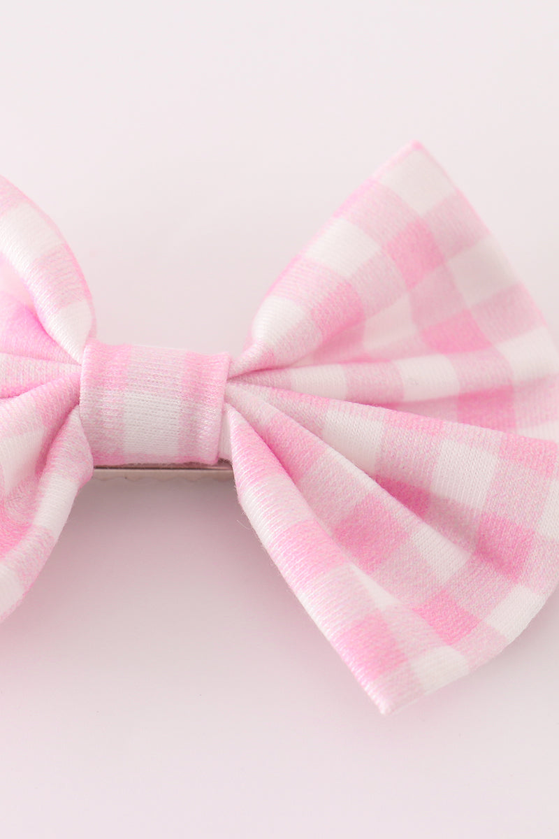 Pink piggie hair bow