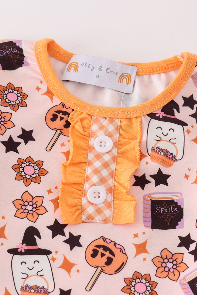 Happy halloween girl pajamas set