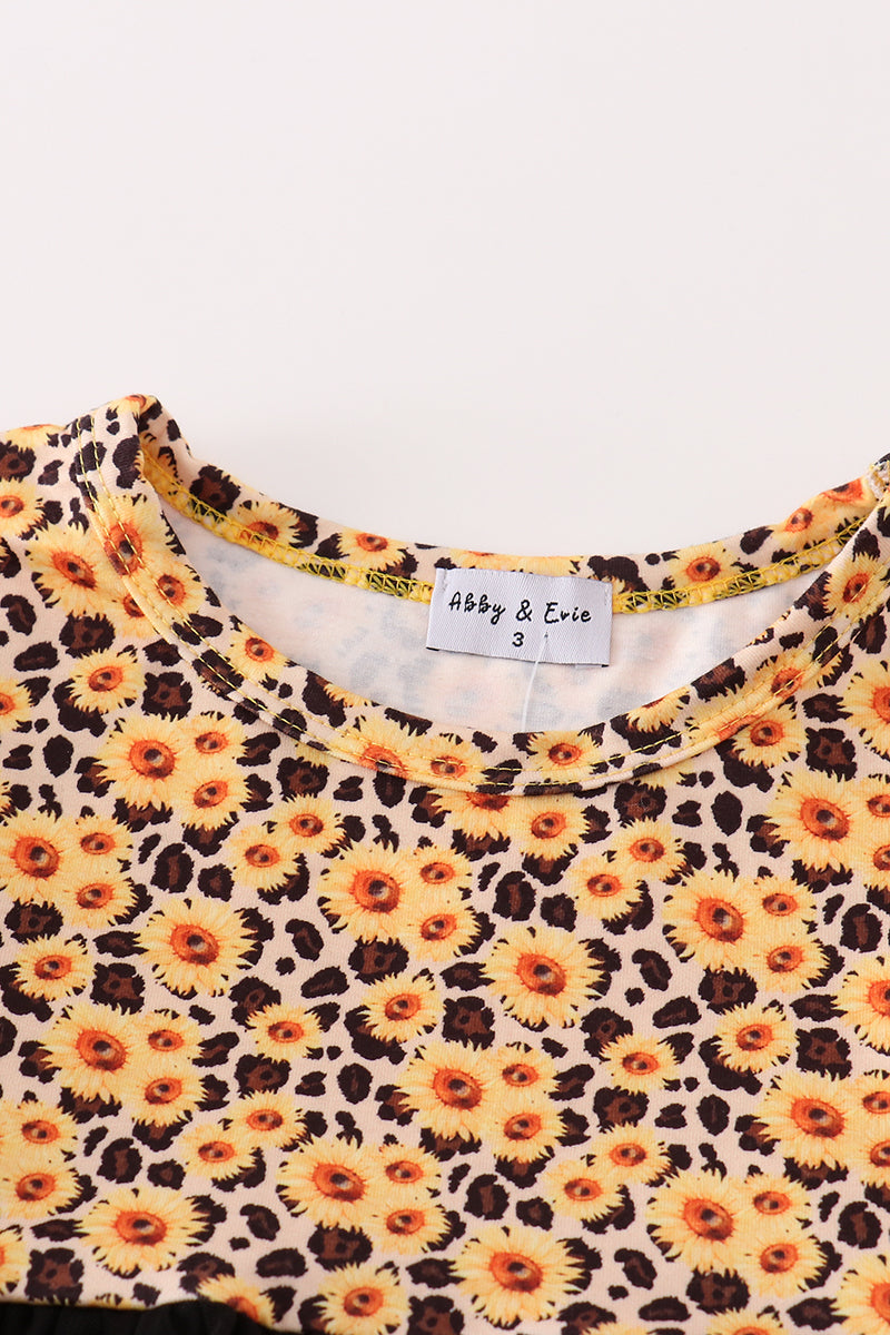 Mustard floral print dress