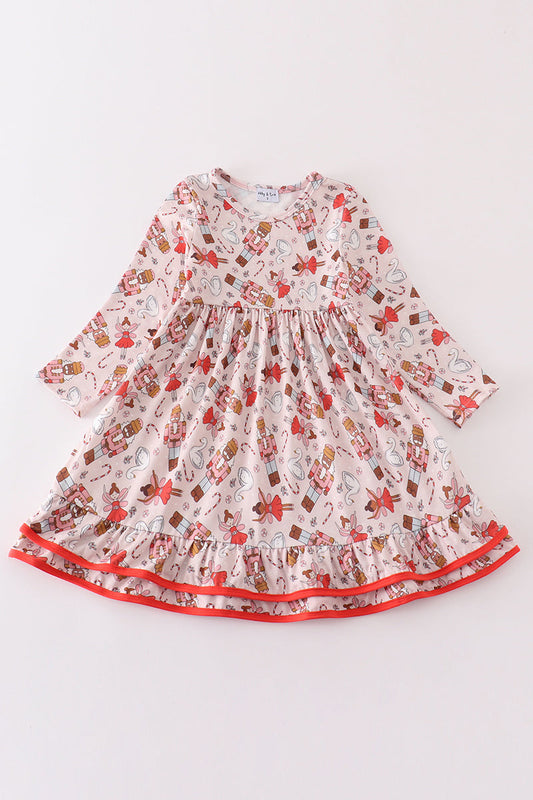 Red nutcracker girl dress