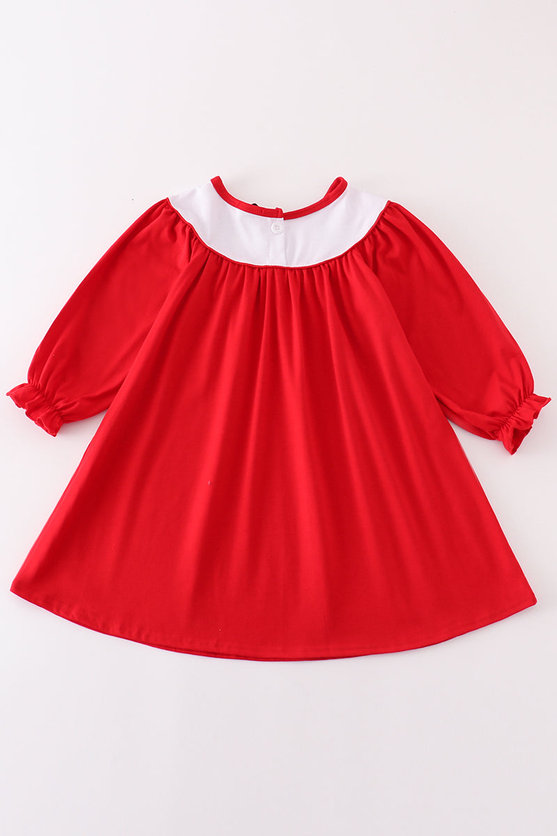 Red christmas holly bishop dress