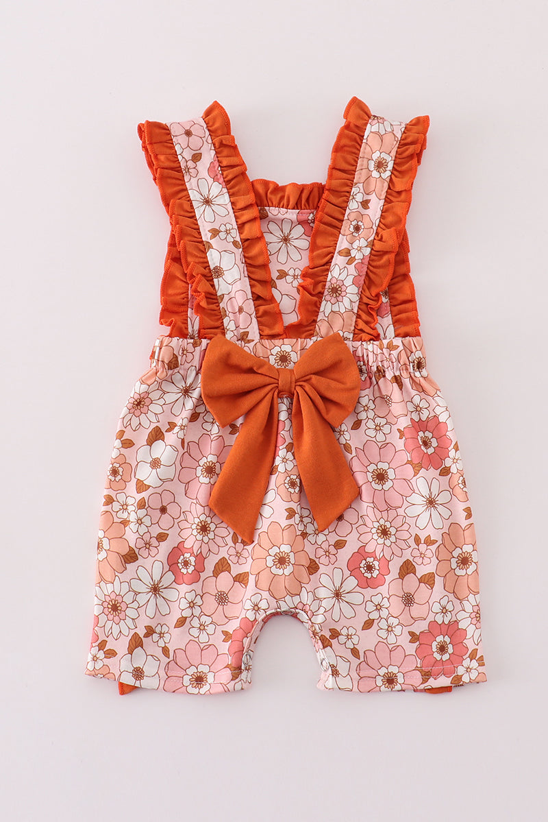 Floral print girl romper