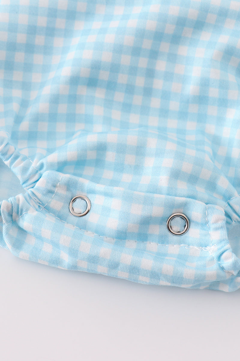 Blue gingham boy bubble