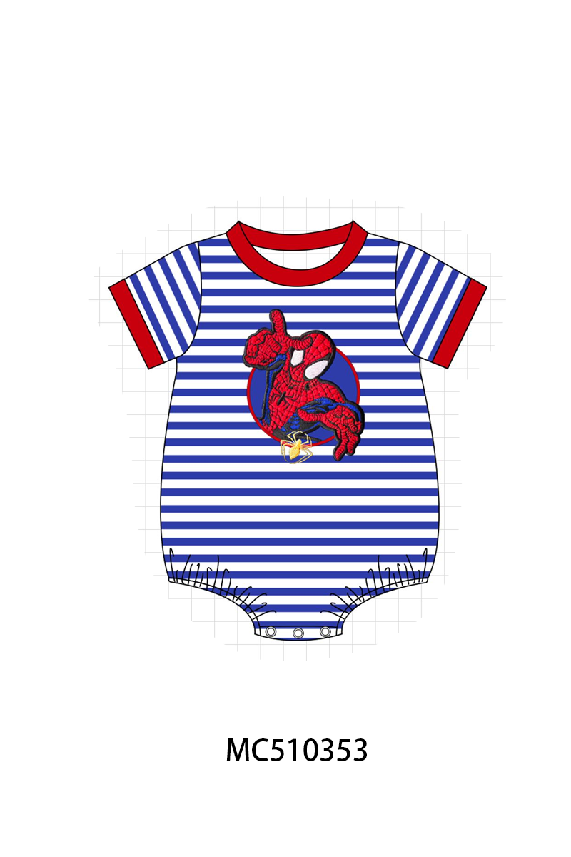 Blue stripe character applique bubble