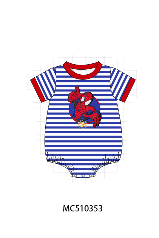 Blue stripe character applique bubble