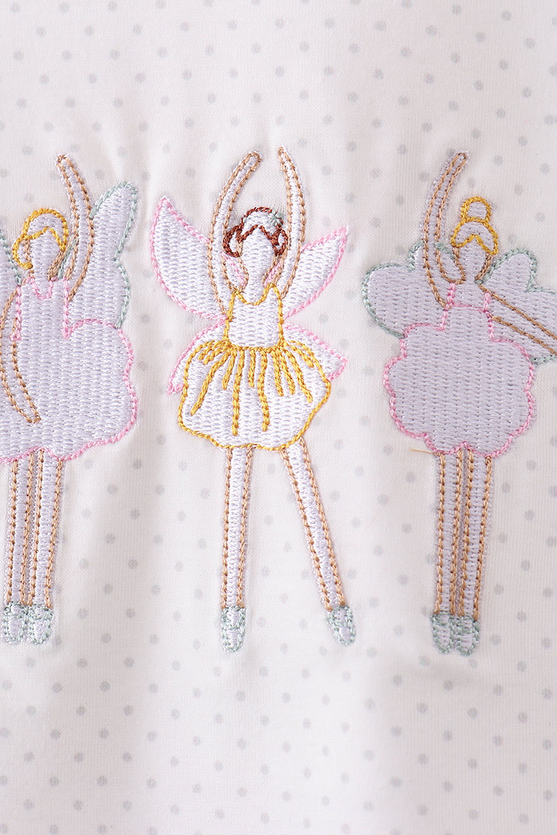 Dance angel embroidery ruffle skort set