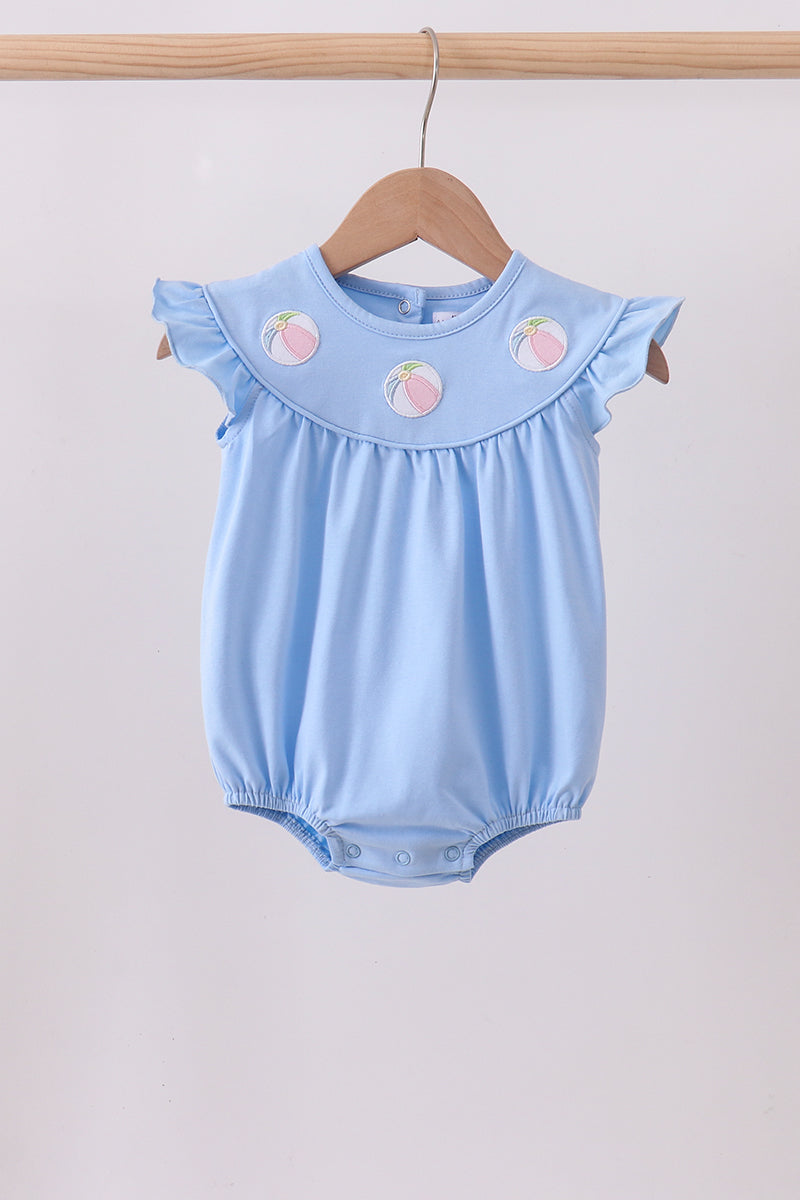 Blue ball embroidery ruffle bubble