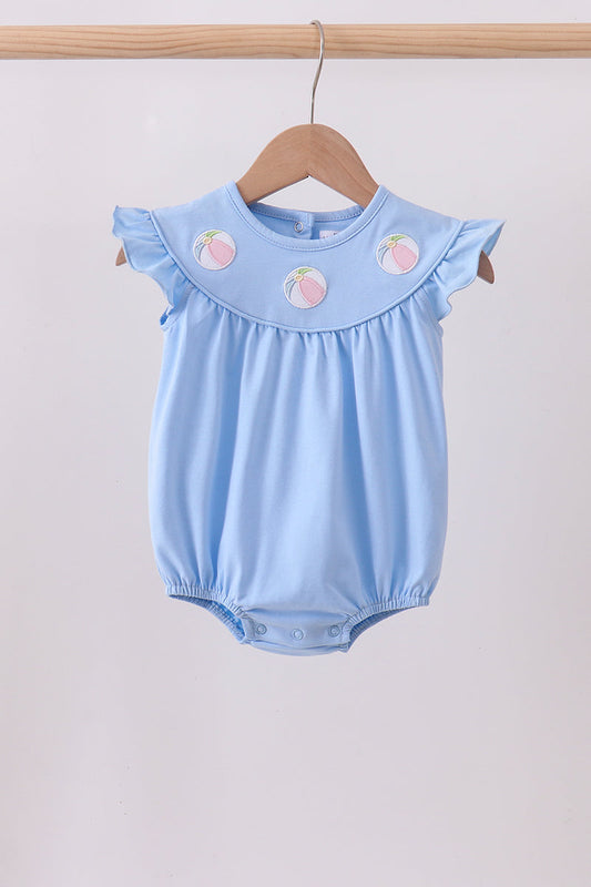 Blue ball embroidery ruffle bubble
