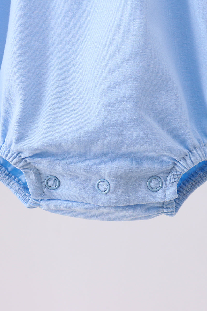 Blue ball embroidery ruffle bubble