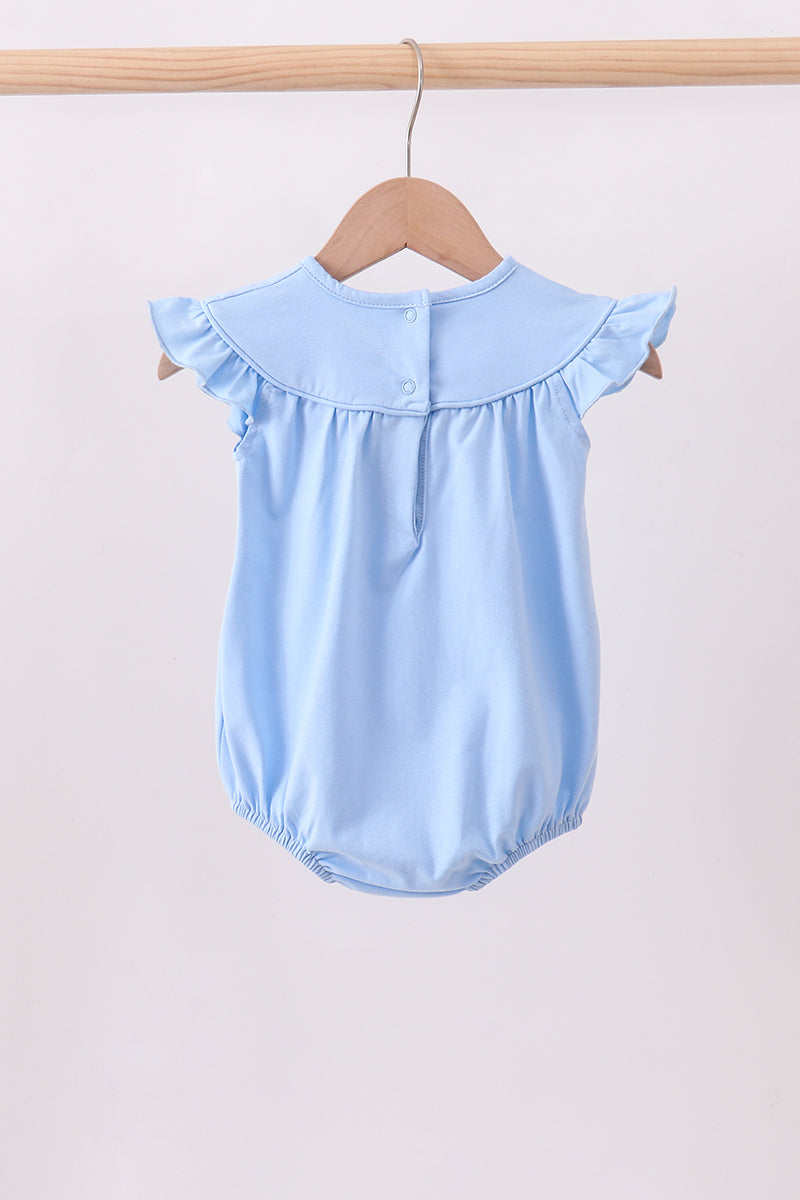 Blue ball embroidery ruffle bubble