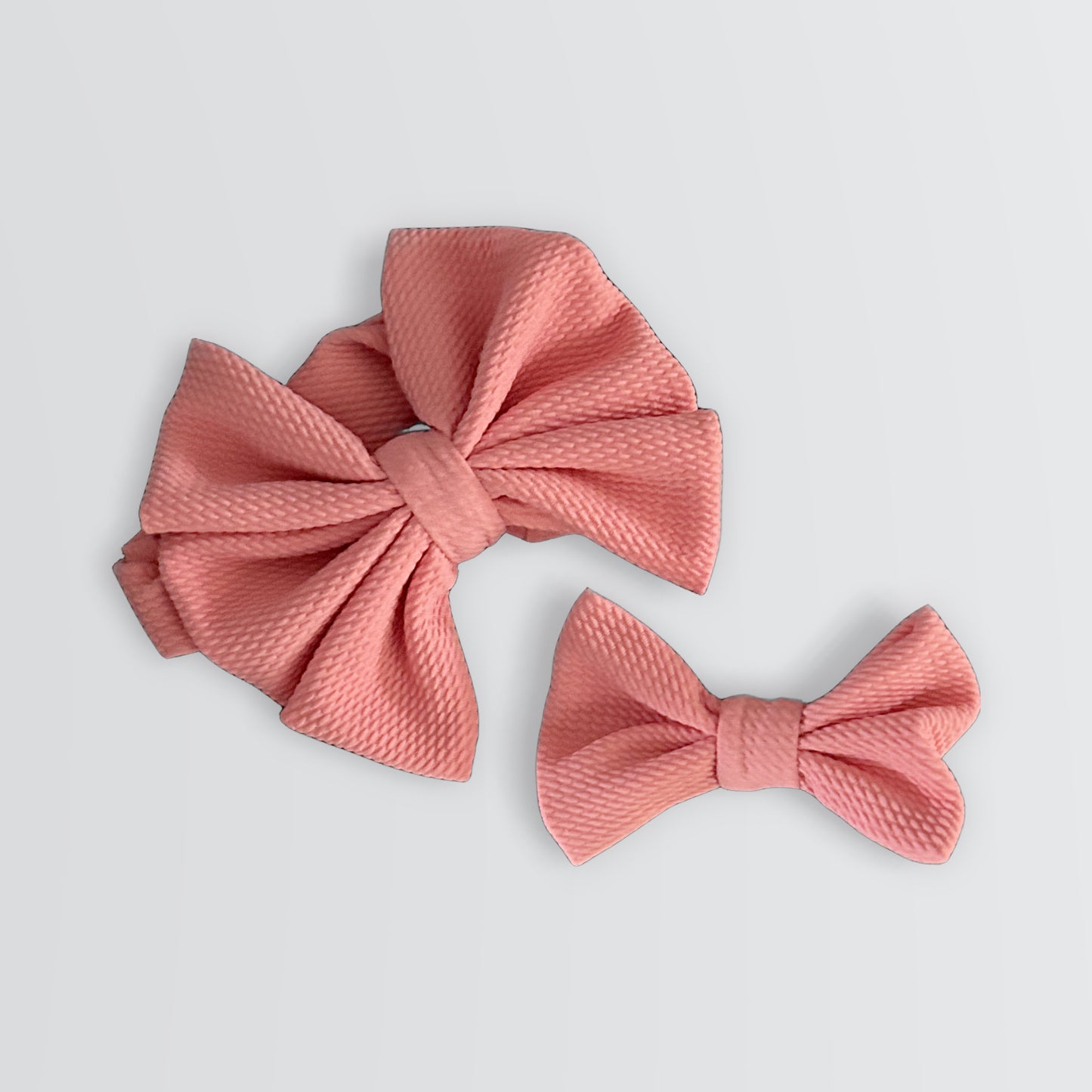 Coral Big/lil Bow Set